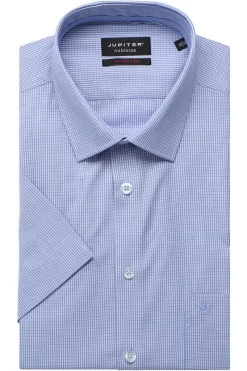 Jupiter Modern Fit Hemd Mittelblau, Kariert