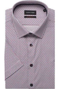 Jupiter Modern Fit Hemd Rot, Gemustert