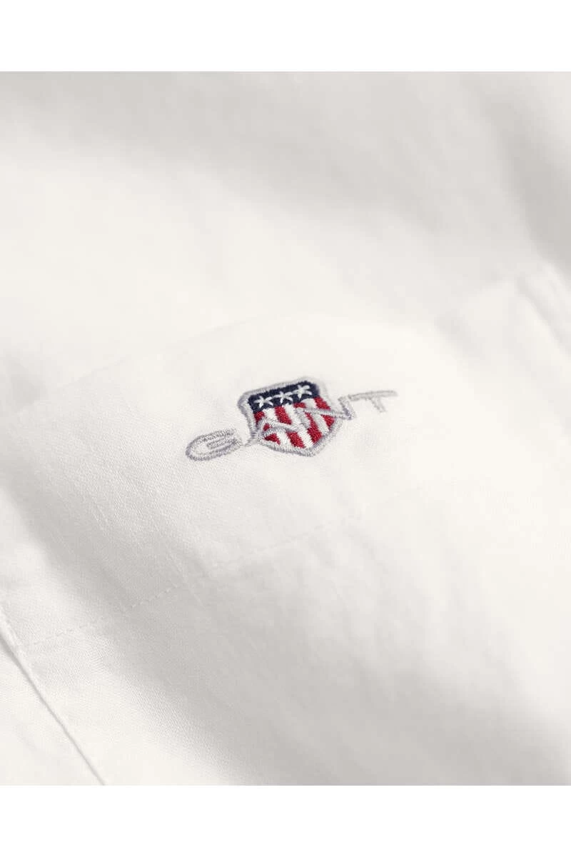 GANT Regular Fit Leinenhemd Weiss, Einfarbig 2 GANT Regular Fit Leinenhemd Weiss, Einfarbig – Bild 2