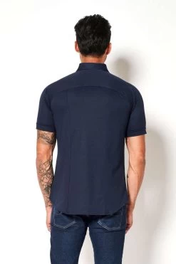 Desoto Slim Fit Jerseyhemd Navy, Faux-uni -Ho ho ho, Mode in Grün. 33531 3 512 9 800
