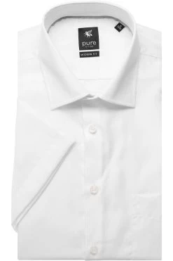 Pure Modern Fit Hemd Weiss, Einfarbig