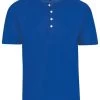 TRIGEMA  Comfort Fit T-Shirt Henleykragen Royal, Einfarbig