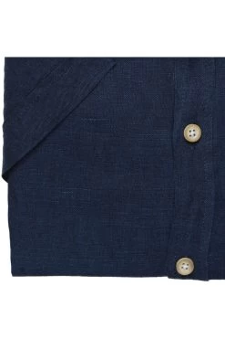 Pure Casual Slim Fit Leinenhemd Marine, Einfarbig -Ho ho ho, Mode in Grün. 3801 22220 130 2 800