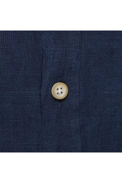 Pure Casual Slim Fit Leinenhemd Marine, Einfarbig -Ho ho ho, Mode in Grün. 3801 22220 130 3 800