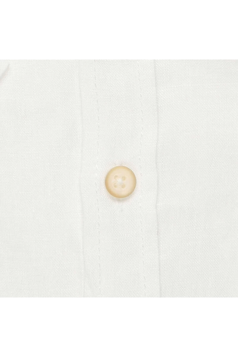 Pure Casual Slim Fit Leinenhemd Weiss, Einfarbig 4 Pure Casual Slim Fit Leinenhemd Weiss, Einfarbig – Bild 4