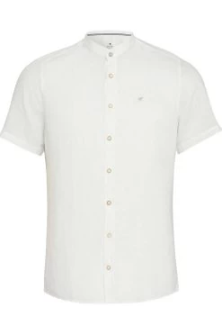 Pure Casual Fit Leinenhemd Ecru, Einfarbig