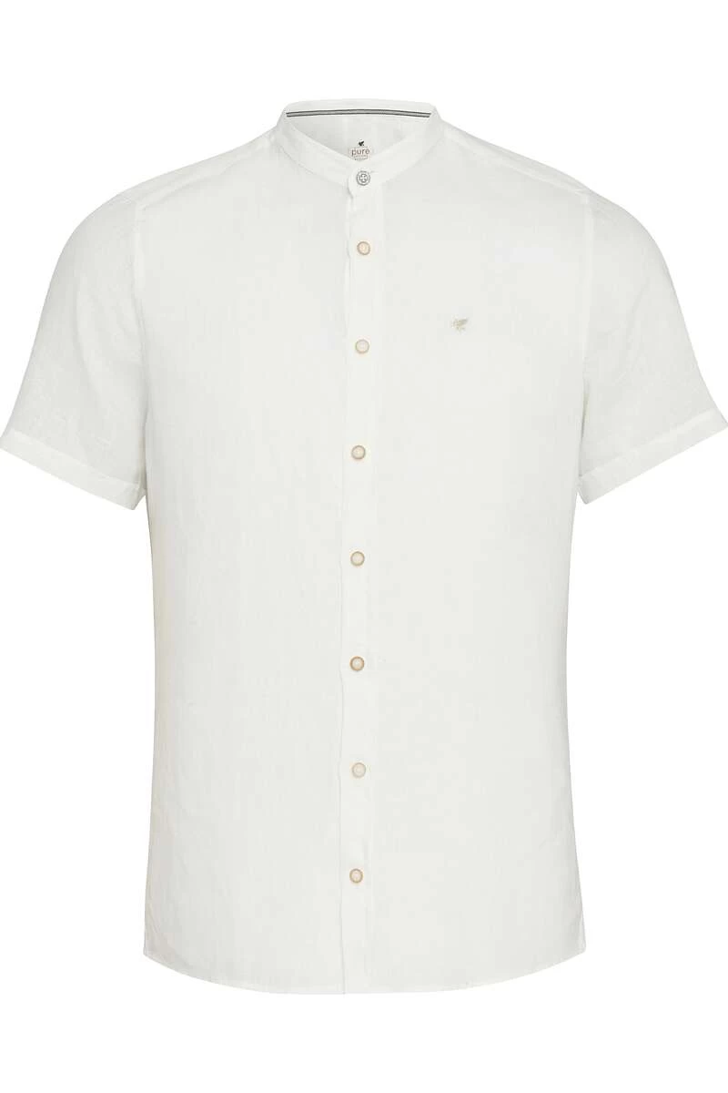 Pure Casual Fit Leinenhemd Ecru, Einfarbig 1 Pure Casual Fit Leinenhemd Ecru, Einfarbig
