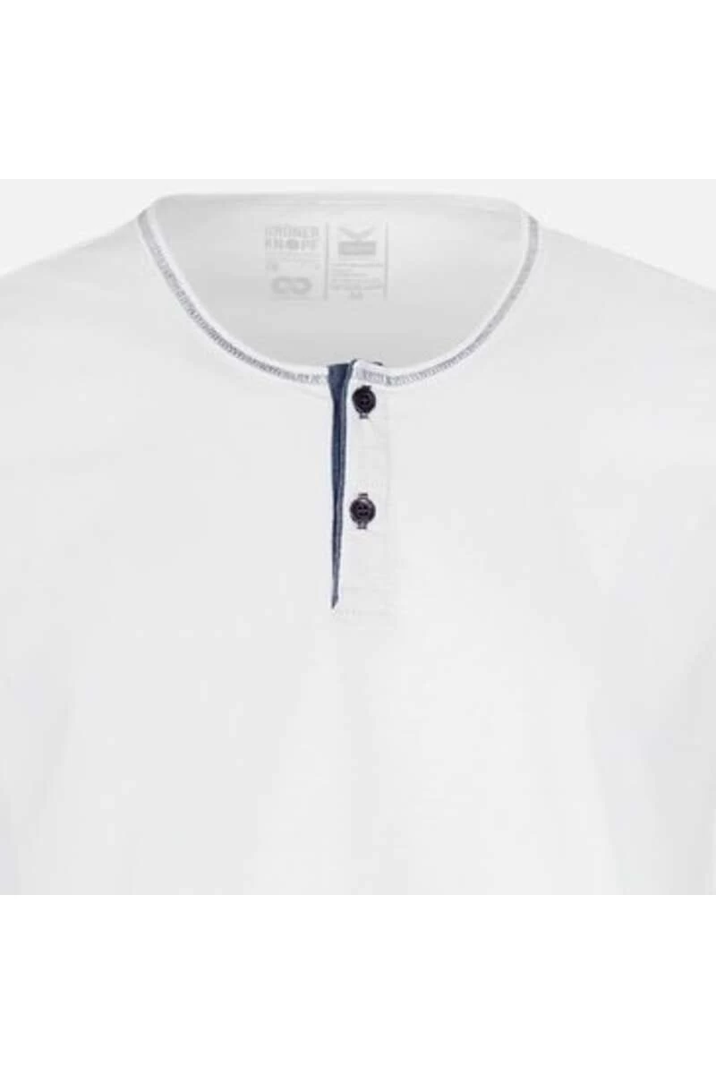 TRIGEMA Slim Fit T-Shirt Henleykragen Weiss, Einfarbig 2 TRIGEMA Slim Fit T-Shirt Henleykragen Weiss, Einfarbig – Bild 2