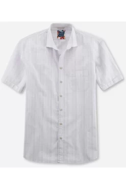 OLYMP Casual Modern Fit Hemd Weiss, Gestreift