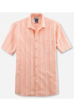 OLYMP Casual Modern Fit Hemd Apricot, Gestreift