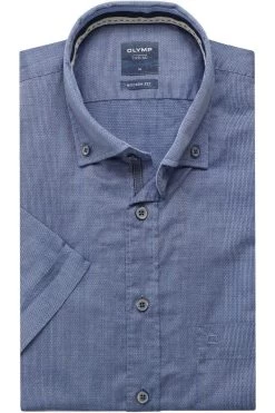 OLYMP Casual Modern Fit Hemd Marine, Einfarbig