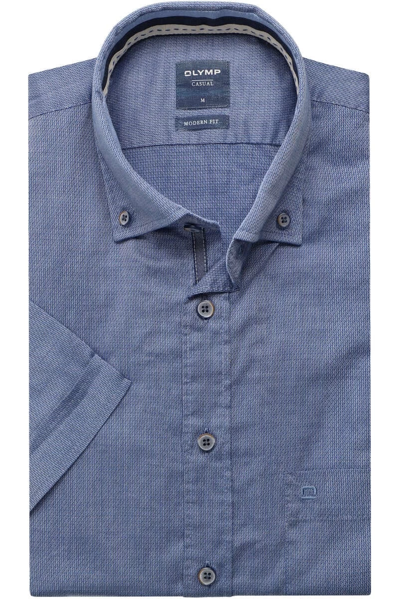 OLYMP Casual Modern Fit Hemd Marine, Einfarbig 1 OLYMP Casual Modern Fit Hemd Marine, Einfarbig