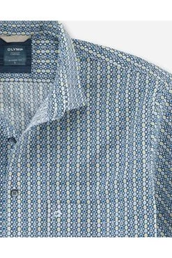 OLYMP Casual Modern Fit Hemd Blau, Gemustert -Ho ho ho, Mode in Grün. 4007 12 11 3 800