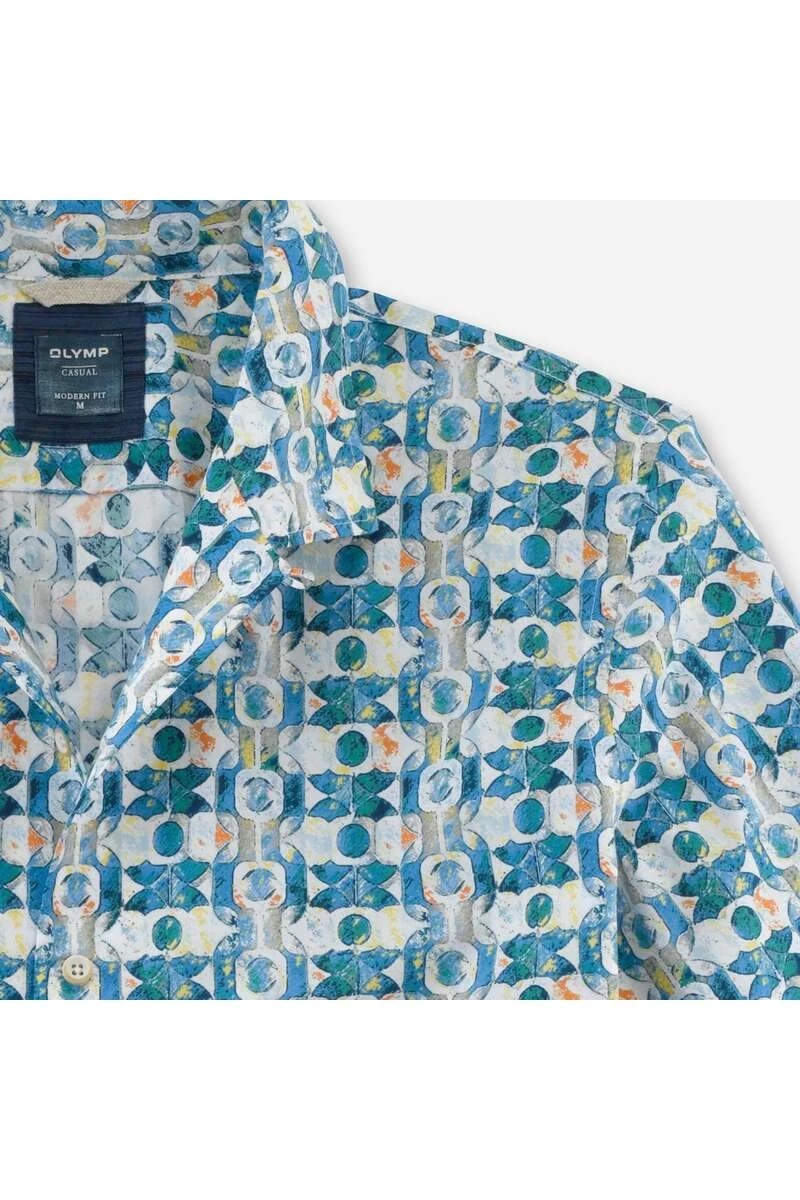 OLYMP Casual Modern Fit Hemd Grün, Gemustert 2 OLYMP Casual Modern Fit Hemd Grün, Gemustert – Bild 2