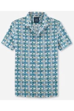 OLYMP Casual Modern Fit Hemd Grün, Gemustert