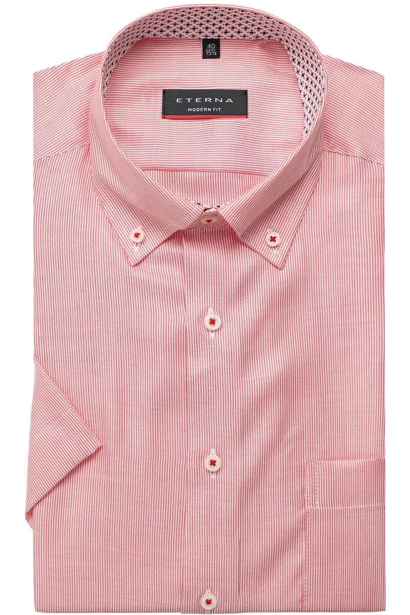 ETERNA Modern Fit Hemd Weinrot, Gestreift 1 ETERNA Modern Fit Hemd Weinrot, Gestreift