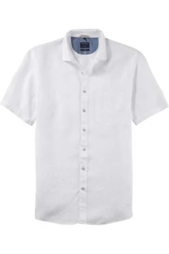 OLYMP Casual Modern Fit Leinenhemd Weiss,