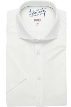 Pure Functional Slim Fit Jerseyhemd Weiss, Einfarbig