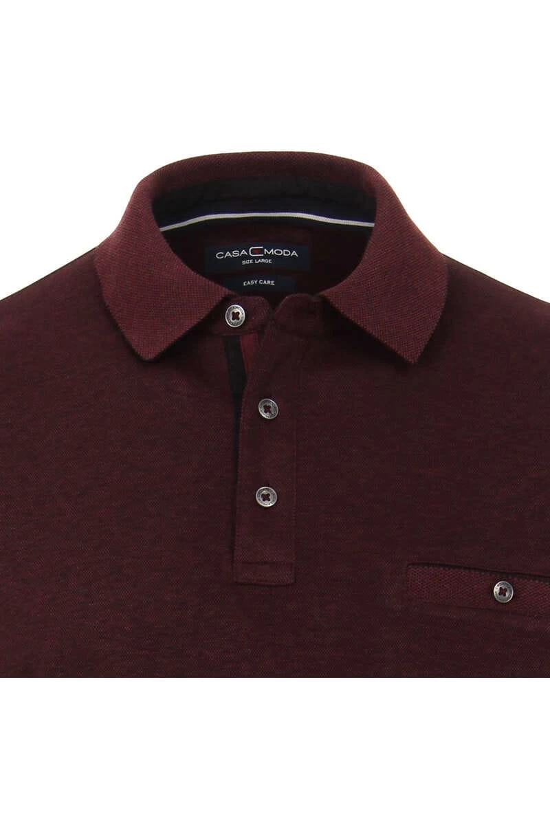 Casa Moda Longsleeve Poloshirt Rot, Gemustert 2 Casa Moda Longsleeve Poloshirt Rot, Gemustert – Bild 2