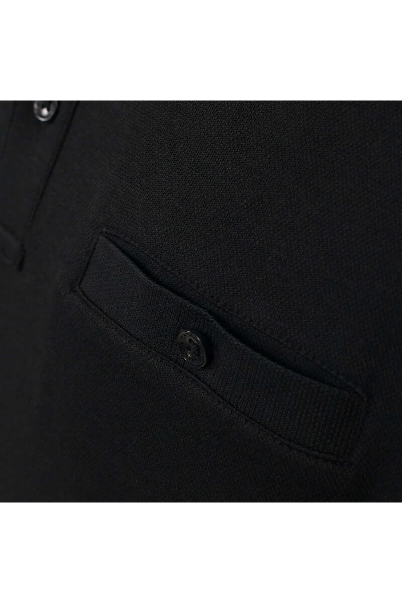 Casa Moda Casual Fit Longsleeve Poloshirt Schwarz, Einfarbig 3 Casa Moda Casual Fit Longsleeve Poloshirt Schwarz, Einfarbig – Bild 3