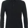 Casa Moda   Casual Fit Longsleeve Poloshirt Schwarz, Einfarbig
