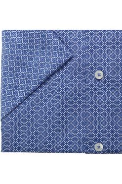 ETERNA Comfort Fit Hemd Blau, Gemustert -Ho ho ho, Mode in Grün. 4106 K18E 14 2 800