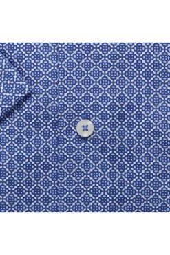 ETERNA Comfort Fit Hemd Blau, Gemustert -Ho ho ho, Mode in Grün. 4106 K18E 14 3 800