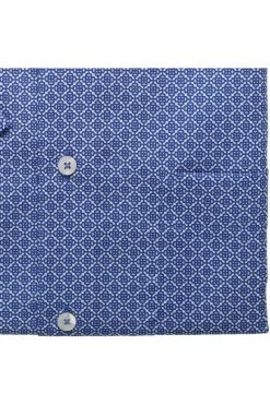 ETERNA Comfort Fit Hemd Blau, Gemustert -Ho ho ho, Mode in Grün. 4106 K18E 14 4 800