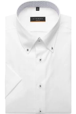 ETERNA Slim Fit Hemd Weiss, Einfarbig