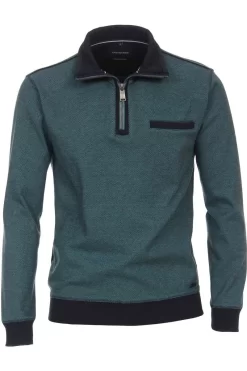 Casa Moda Casual Herren Strickjacke Zip Türkis