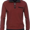 Casa Moda Casual Casual Fit TroyerZip Schwarz/rot