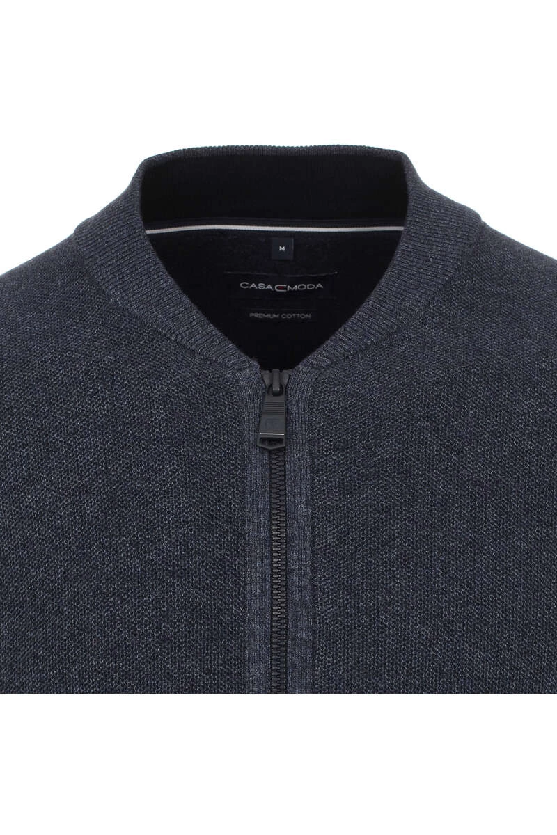Casa Moda Herren Strickjacke Collegekragen Blau 2 Casa Moda Herren Strickjacke Collegekragen Blau – Bild 2