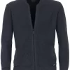 Casa Moda Herren Strickjacke Collegekragen Blau