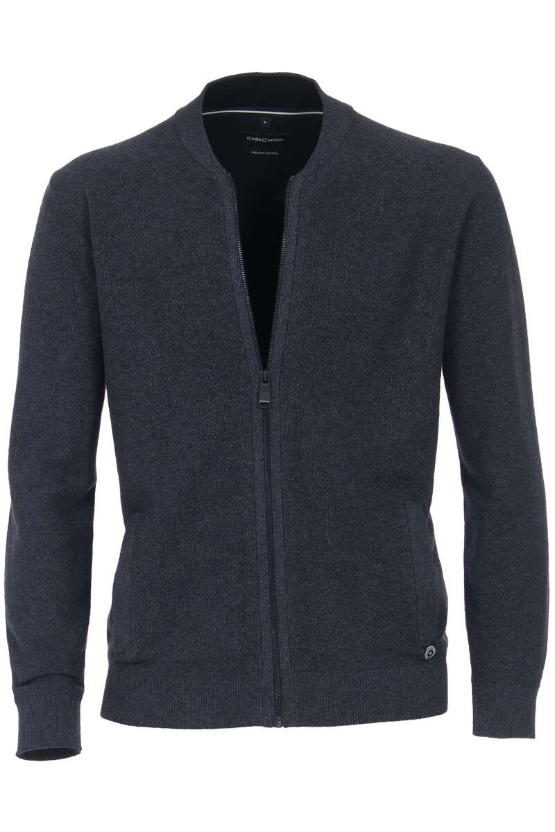 Casa Moda Herren Strickjacke Collegekragen Blau 1 Casa Moda Herren Strickjacke Collegekragen Blau
