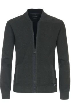 Casa Moda Casual Regular Fit Herren Strickjacke Zip Grün