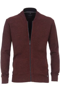 Casa Moda Herren Strickjacke Collegekragen Orange