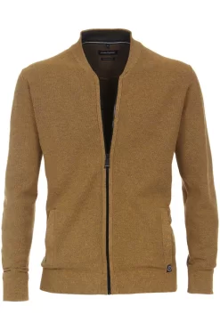 Casa Moda Casual Fit Herren Strickjacke Zip Gelb