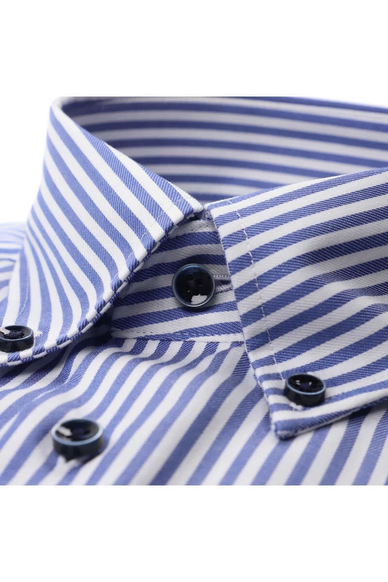 ETERNA Comfort Fit Hemd Dunkelblau, Gestreift 2 ETERNA Comfort Fit Hemd Dunkelblau, Gestreift – Bild 2