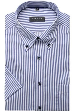 ETERNA Comfort Fit Hemd Dunkelblau, Gestreift