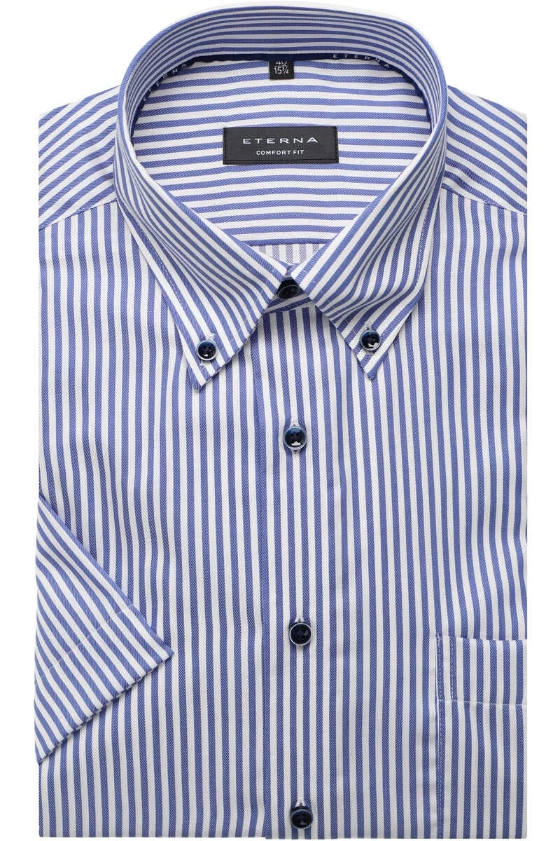 ETERNA Comfort Fit Hemd Dunkelblau, Gestreift 1 ETERNA Comfort Fit Hemd Dunkelblau, Gestreift