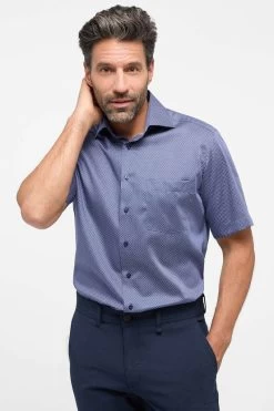 ETERNA Modern Fit Hemd Dunkelblau, Gemustert 7 ETERNA Modern Fit Hemd Dunkelblau, Gemustert -Ho ho ho, Mode in Grün. 4143 C19K 18 2 800