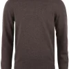 Stenströms Fitted Body Herren Pullover Rundhals Braun