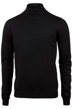 Stenströms Fitted Body Herren Rollkragenpullover Schwarz