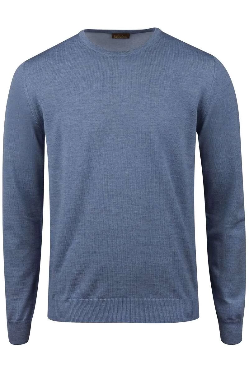 Stenströms Fitted Body Herren Strickpullover Rundhals Blau 1 Stenströms Fitted Body Herren Strickpullover Rundhals Blau