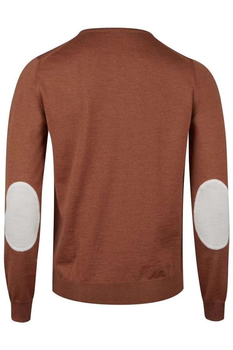 Stenströms Fitted Body Herren Strickpullover Rundhals Braun 2 Stenströms Fitted Body Herren Strickpullover Rundhals Braun – Bild 2