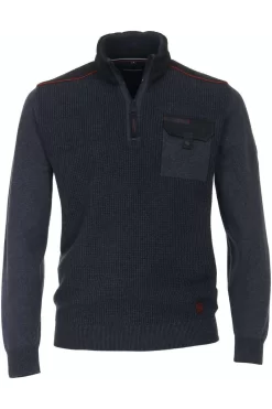 Casa Moda Casual Fit TroyerZip Blau