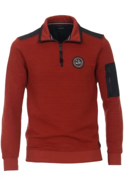 Casa Moda Casual Fit Sweatshirt Zip Braun