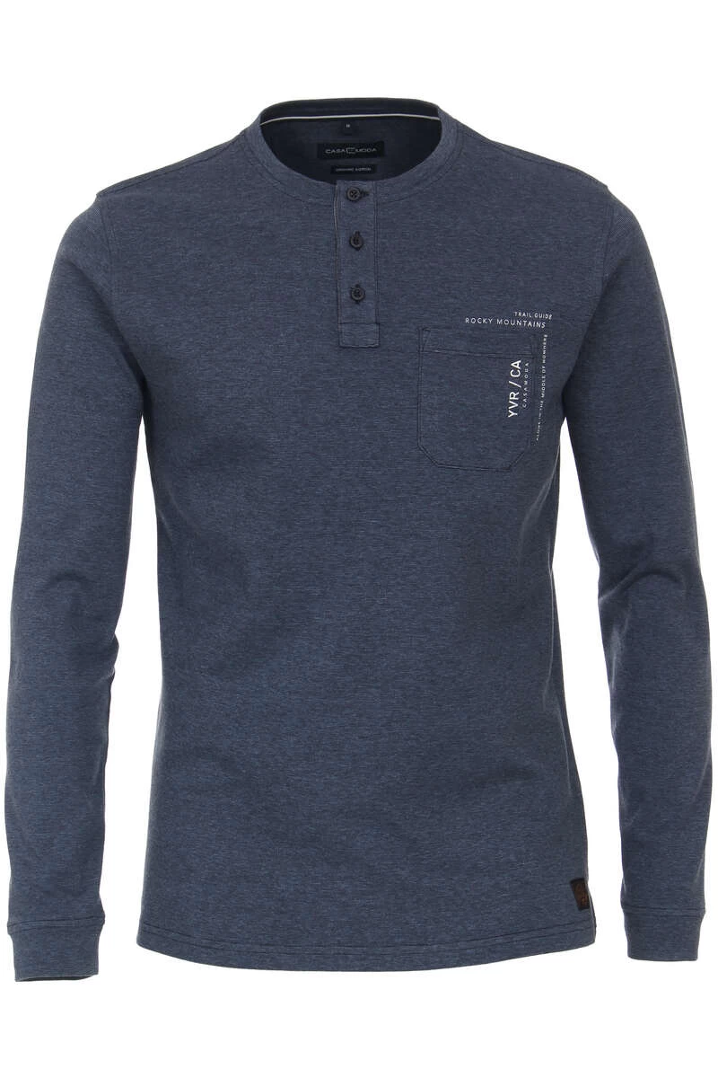 Casa Moda Longsleeve Henleykragen Blau 1 Casa Moda Longsleeve Henleykragen Blau