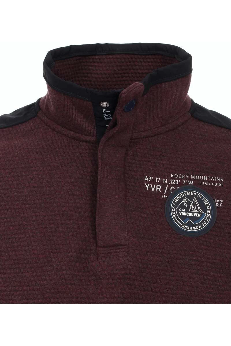 Casa Moda Casual Fit Sweatshirt Knopfleiste Weinrot 5 Casa Moda Casual Fit Sweatshirt Knopfleiste Weinrot – Bild 5