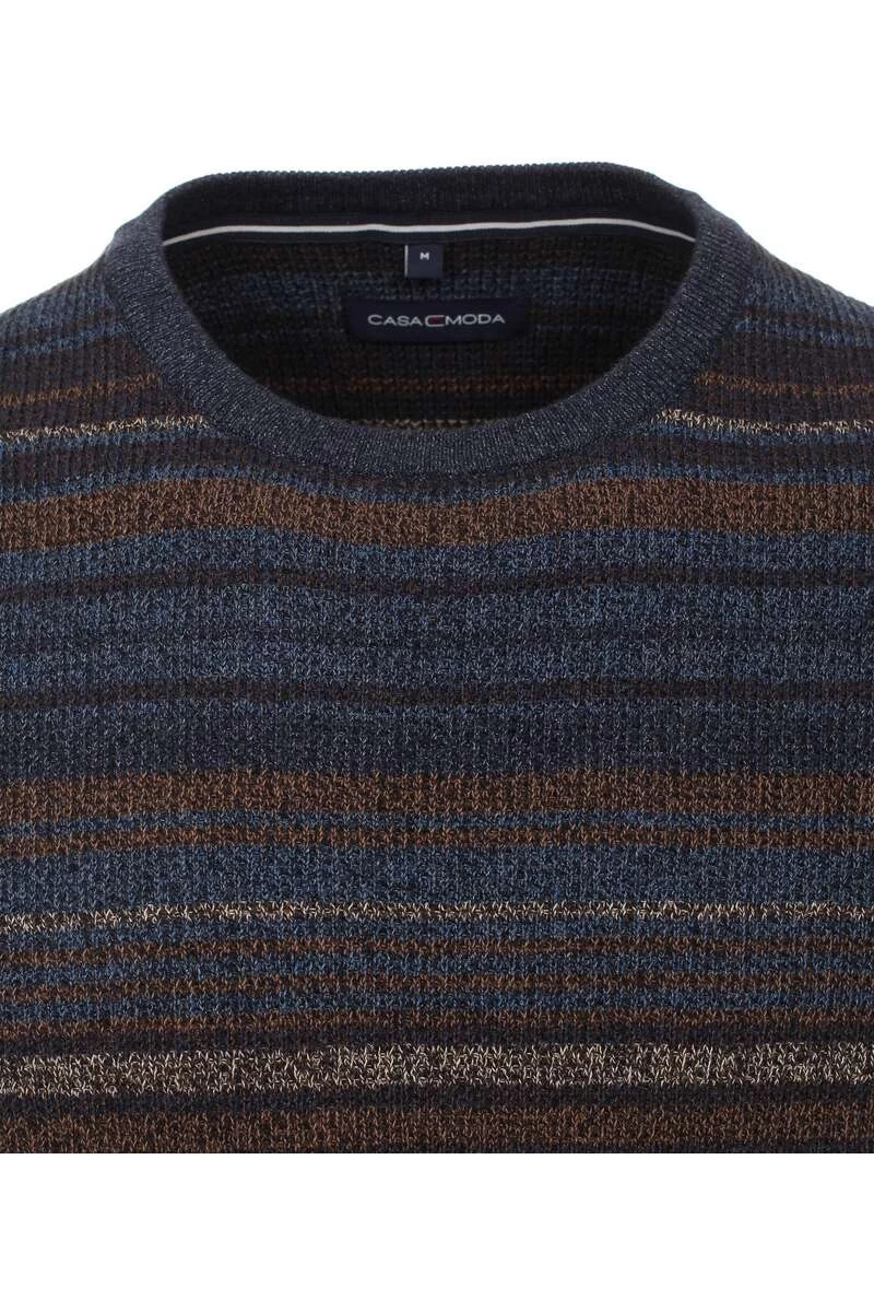 Casa Moda Casual Fit Herren Pullover Rundhals Braun/blau 2 Casa Moda Casual Fit Herren Pullover Rundhals Braun/blau – Bild 2